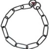 HS Sprenger Curogan Choke Collar With Long Stainless Steel Lock Collar Black