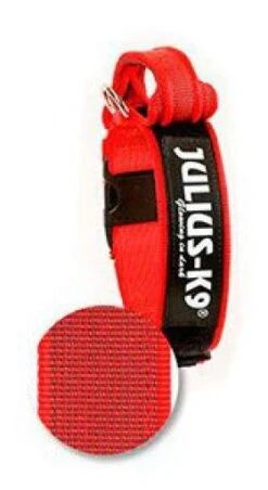 Julius K9 Color & Gray Necklace With Red Handle -Pet Supplies-Dogs Shop 427034 collar color gray idc con asa rojo 40 mm 1 jpeg 0 g