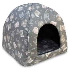 Arquivet Pink And Grey Dogs Igloo