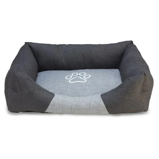 Arquivet Black And Grey Square Dog Bed With Footprint 1 Arquivet Black And Grey Square Dog Bed With Footprint