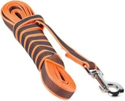 Julius K9 Orange Long Rubberized Long Leash With Handle For Dogs