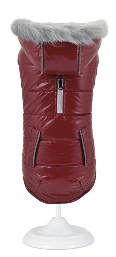 Nayeco Red Patent Leather Hooded Jacket