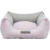 Trixie Pink And Grey Canvas Square Bed