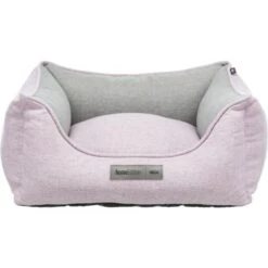 Trixie Pink And Grey Canvas Square Bed