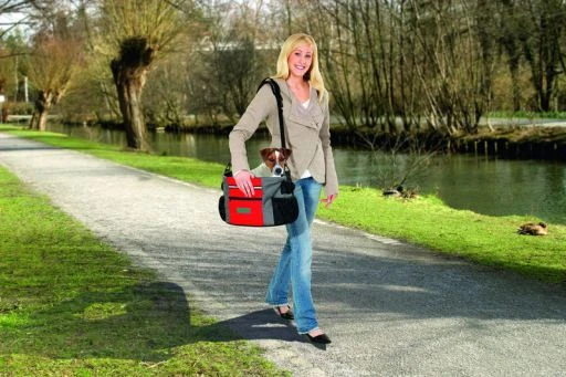 Flamingo Bicycle Basket Nylon Doggy Travel Junior Nylon, Gray / Red 38x28x27cm 6 Flamingo Bicycle Basket Nylon Doggy Travel Junior Nylon, Gray / Red 38x28x27cm - Image 6