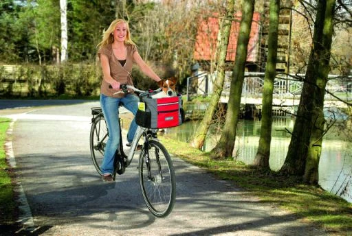 Flamingo Bicycle Basket Nylon Doggy Travel Junior Nylon, Gray / Red 38x28x27cm 5 Flamingo Bicycle Basket Nylon Doggy Travel Junior Nylon, Gray / Red 38x28x27cm - Image 5