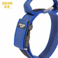 Julius K9 Collar Color & Gray With Blue Handle -Pet Supplies-Dogs Shop collar azul julius con asa 62dfd3ff2d67c g