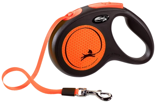 Flexi New Neon Leash Orange Strap