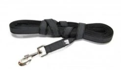 Julius K9 Long Black Rubberized Leash With Handle For Dogs