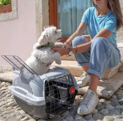 Ferplast Carrier Atlas Deluxe Open -Pet Supplies-Dogs Shop transportin open perro pequeno gris 6286686f84036 g